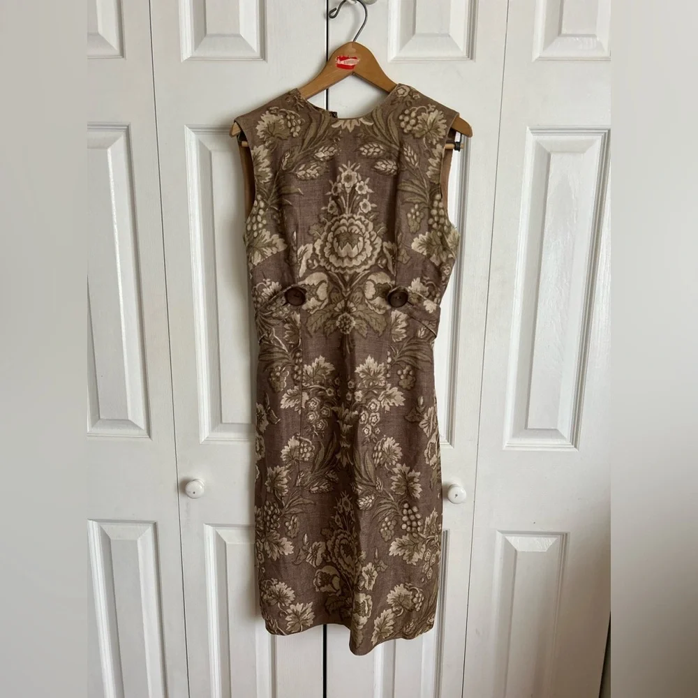 Vintage 50s linen sheath dress - Picture 2 of 16